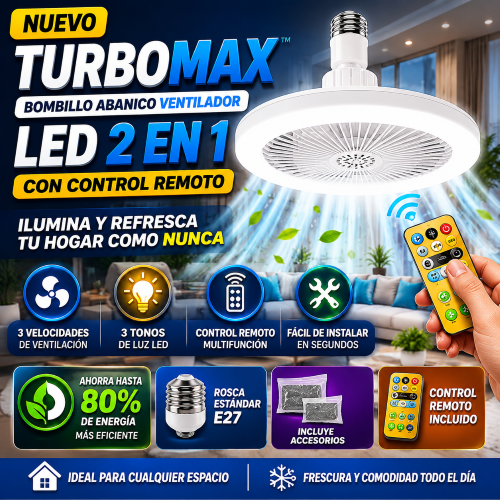 ❄️ TurboMax™ LED FanLight | Aire Fresco + Luz Potente en un Solo Dispositivo | con Control Remoto❄️