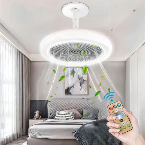 ❄️ TurboMax™ LED FanLight | Aire Fresco + Luz Potente en un Solo Dispositivo | con Control Remoto❄️